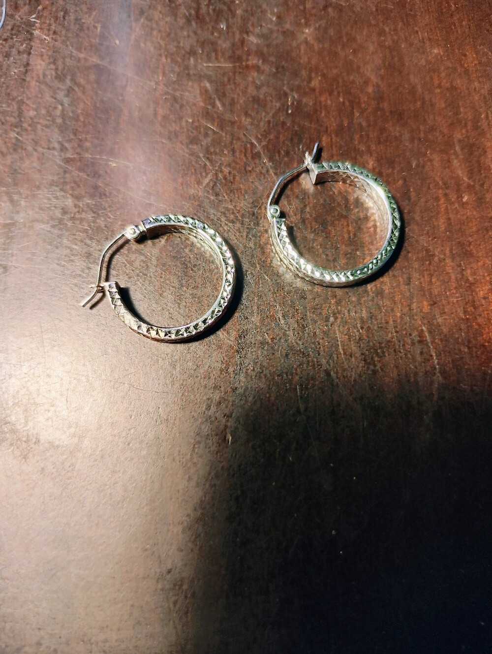 Classic Textured Silver Hoop Earrings - Women Jewelry